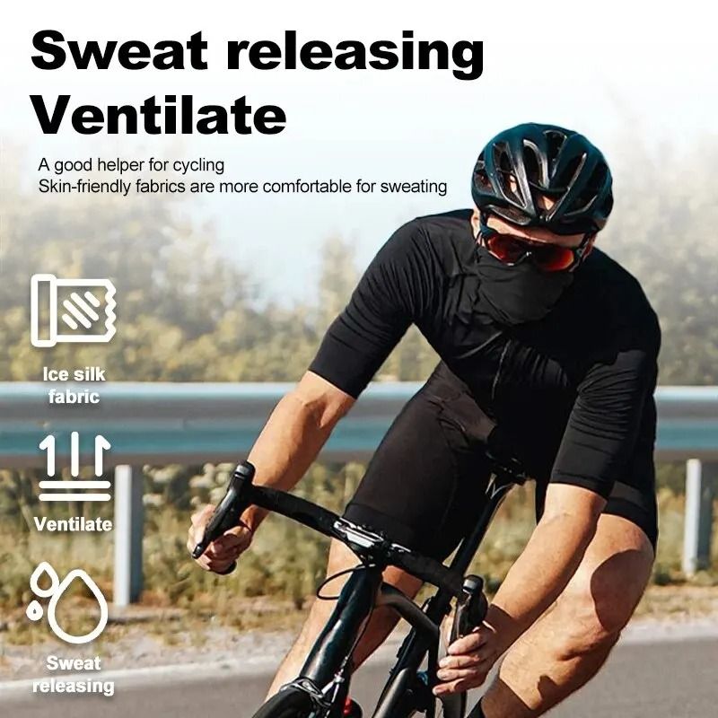 Summer Ice Silk Cycling Face Mask Neck Gaiter white