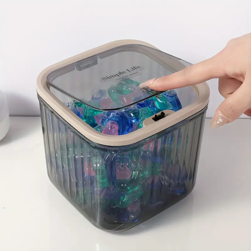 Transparent Desktop Storage Box Laundry Detergent Dispenser For Beads Stain Remover transparent Gray l