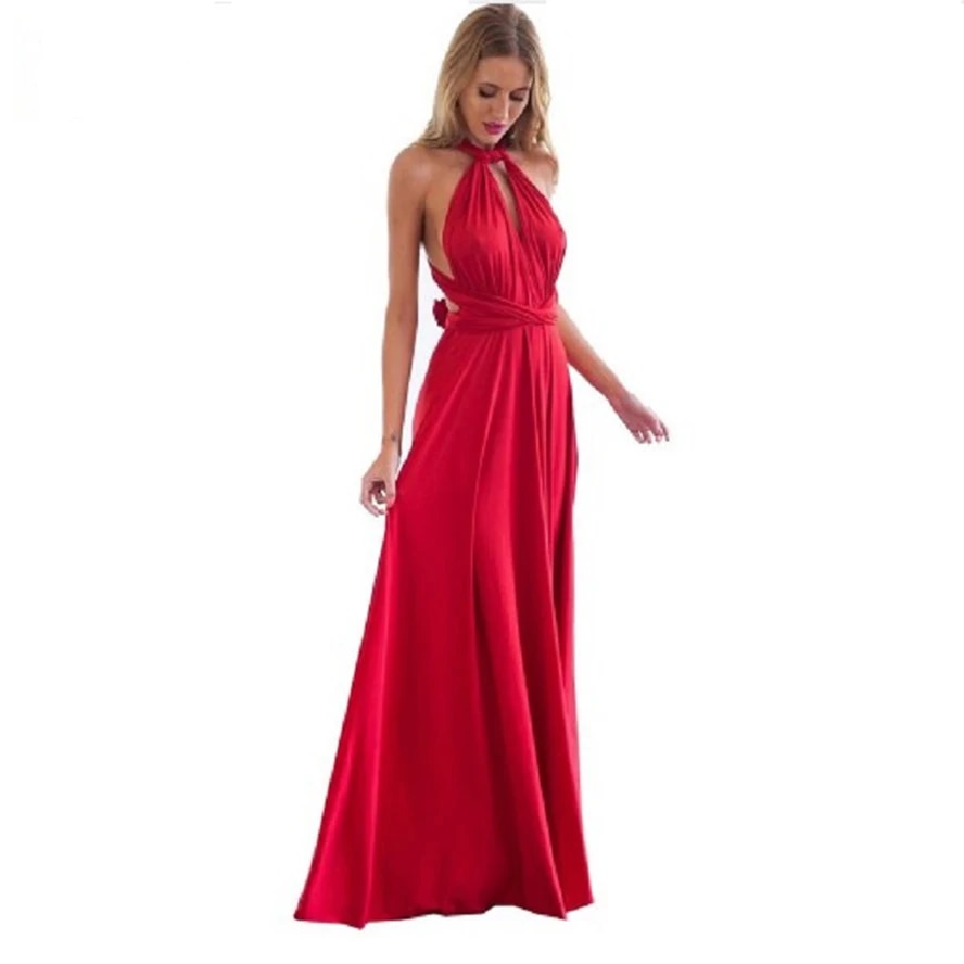 Sexy Women Multiway Wrap Convertible Boho Maxi Dress, Red Bandage Long Dress For Party Bridesmaids, Infinity Robe Longue light Green s
