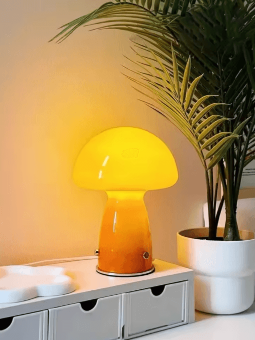 Tri Colour USB LED Mushroom Light Modern Corded Ambient Lamp For Camping And Home Decor whited15cm