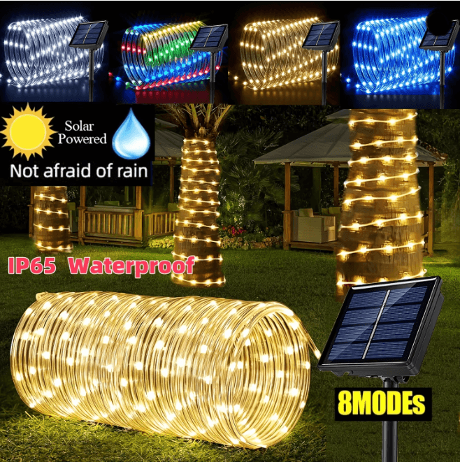 Solar Powered LED String Lights Outdoor Fairy Garden Decoration warm White 7m 50 Leds