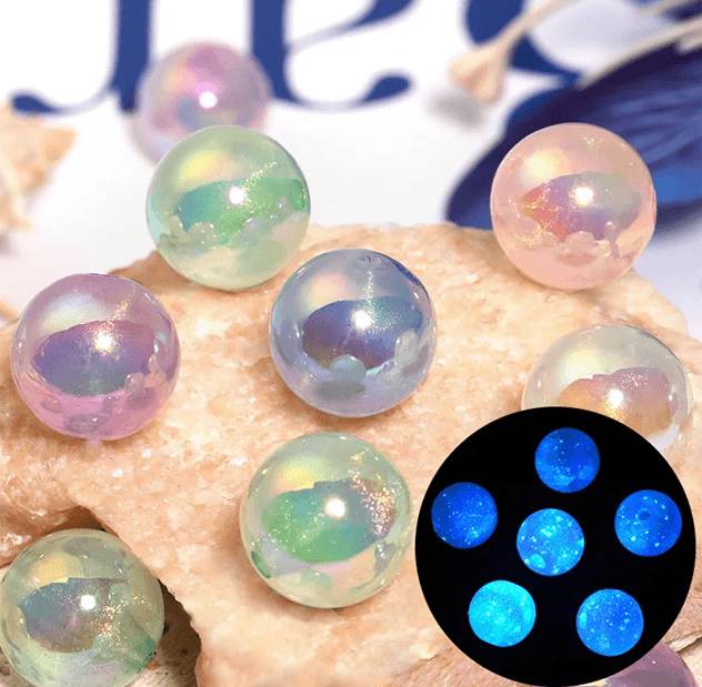 Pearlescent Luminous Acrylic Beads For DIY Jewelry Making Crafts 10mm