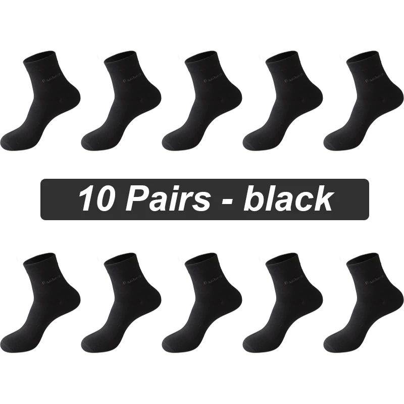 Mens Bamboo Fiber Socks (10 Pairs) Breathable Antibacterial Comfort, EU 3846 10 Pairs White