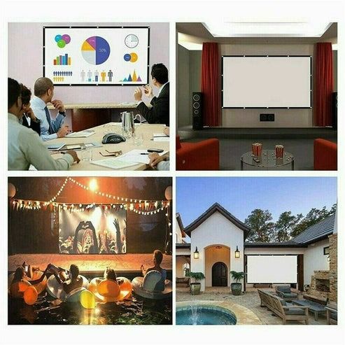 Portable Foldable Projector Screen, Outdoor Home Cinema Theater, 3D Movie Viewing Screen For Office & Home Use 72 In
