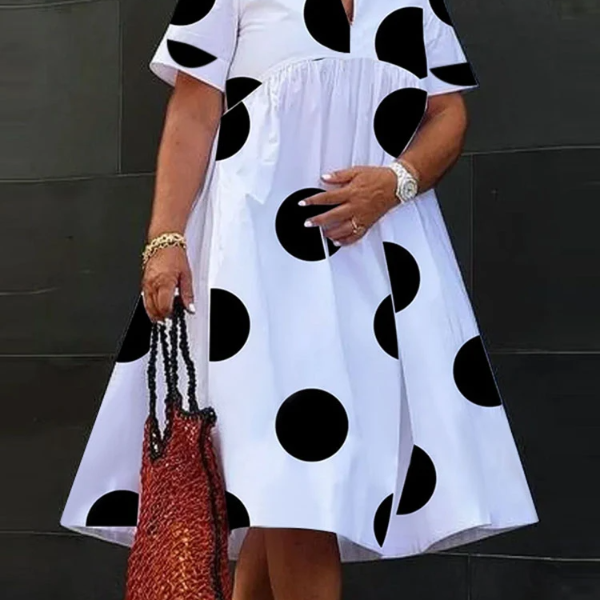 Elegant Summer Bohemian Polka Dot Maxi, V Neck Long Dress, Party Sundress, Vestido Beach Robe blue 2xl