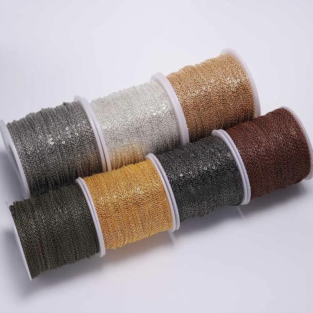 Gold Plated Necklace Chain 5m Roll For Jewelry Making DIY Crafts rose Gold 3.5mm X 5m