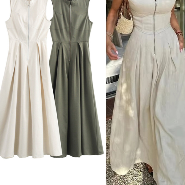 Elegant Party Dresses For Women, New Midi Dresses, Sleeveless Bodycon Dress Summer beige l