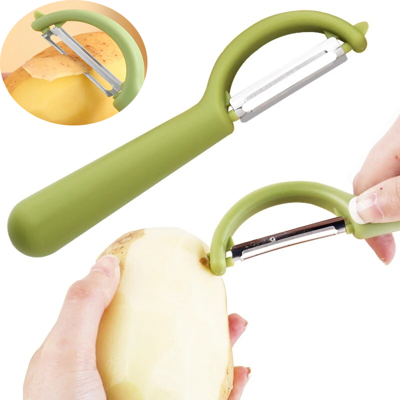 Stainless Steel Peeler, Kitchen Potato Fruity Peel Removal, Manual Vegetable Cutter Tool For Fast Peeling light Gray