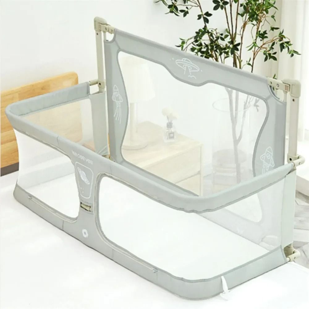 Lightweight Baby Bedside Crib Dual Use Infant Cot For Safe Sleep beige No Mosquinet