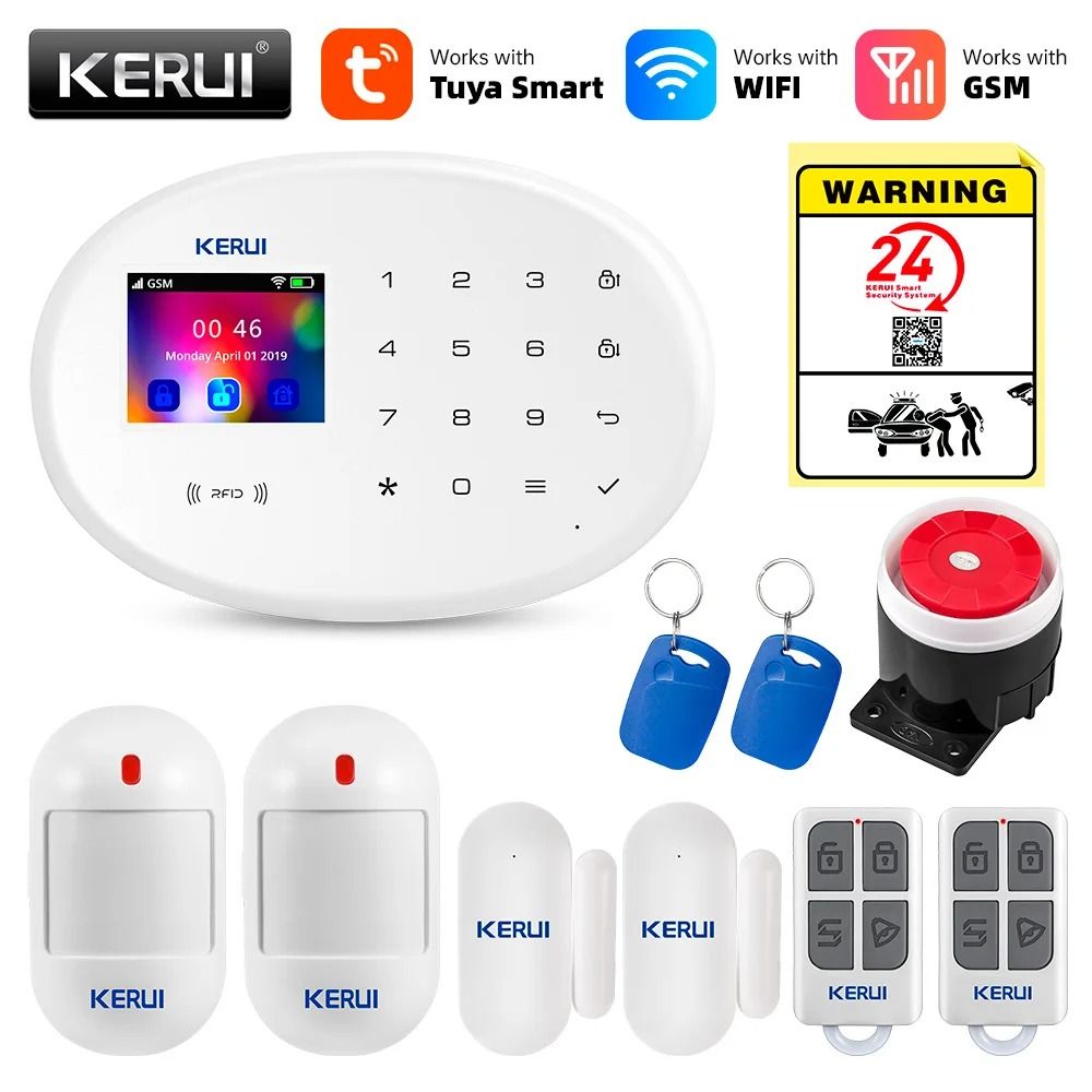 KERUI 433MHz WiFi + GSM Smart Home Security System kit 2 Alarm eu