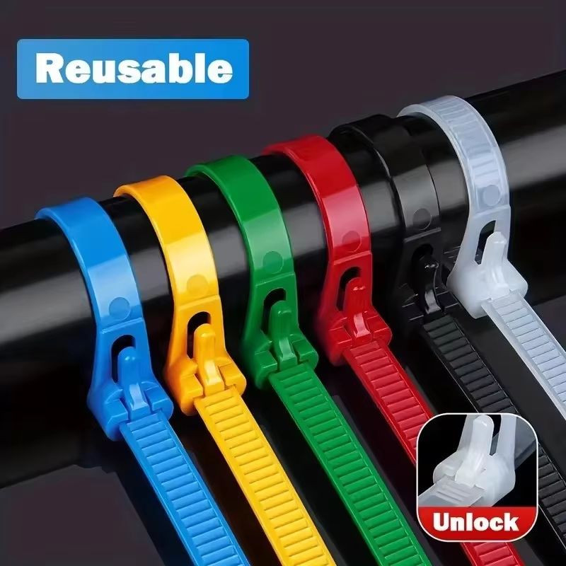 Reusable 3.6x150mm Nylon Cable Ties 100PCS Mixed Colors 100pcs White 4x5.91in