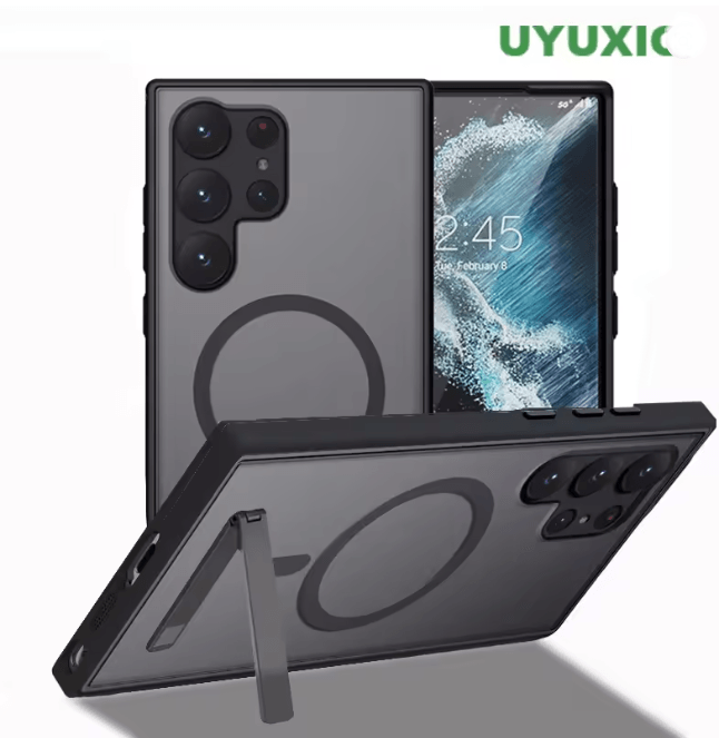 Magnetic Stand Phone Case For Samsung Galaxy With Kickstand black s25