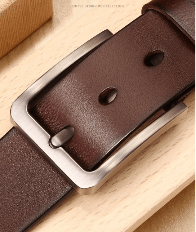 Mens Vintage Leather Belt Casual Black Pin Buckle Wide Belt 47.24 Inches black