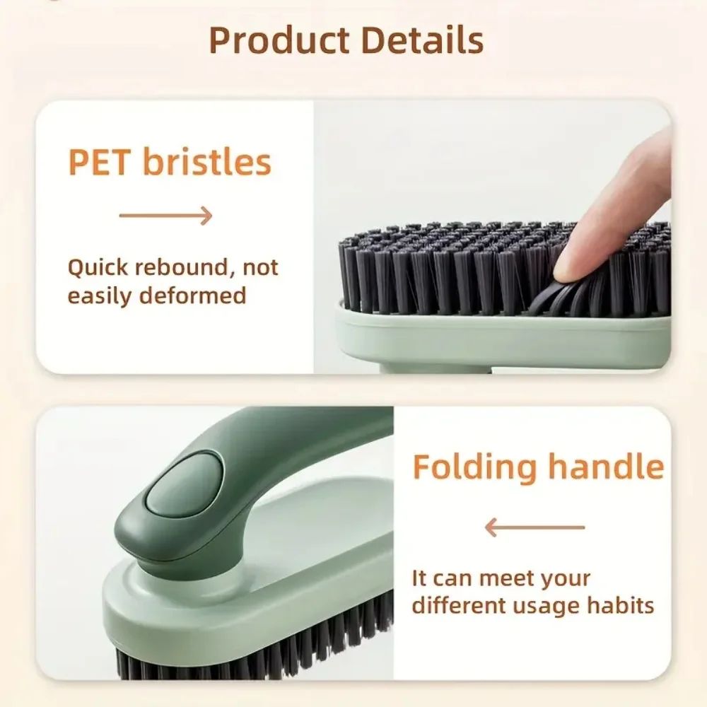 Foldable Soft Bristle Laundry & Shoe Cleaning Brush With Ergonomic Handle white