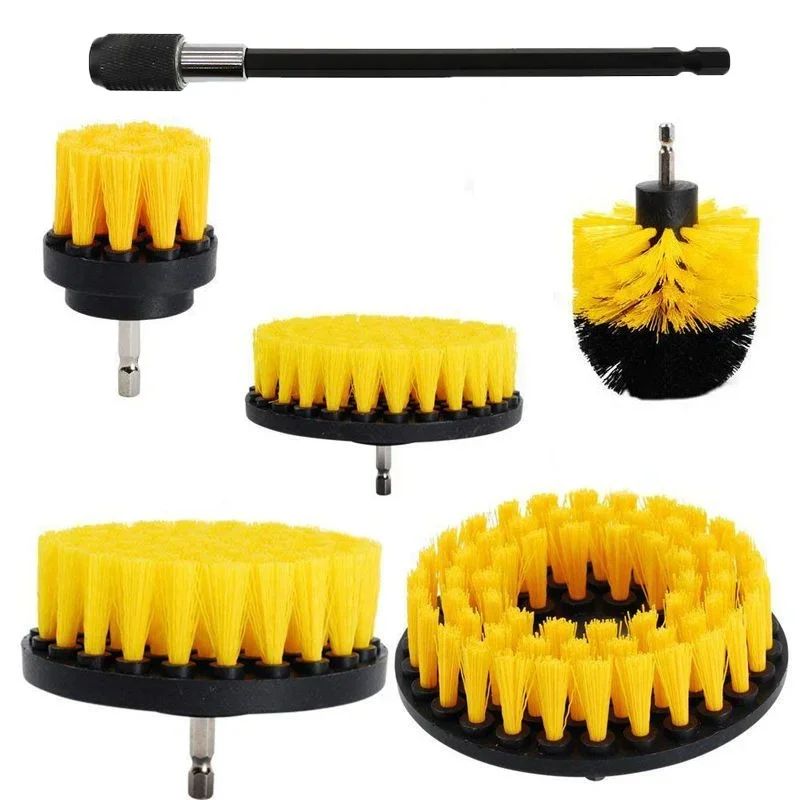 Electric Drill Scrubber Brush Set 3pcs And Extand Rod