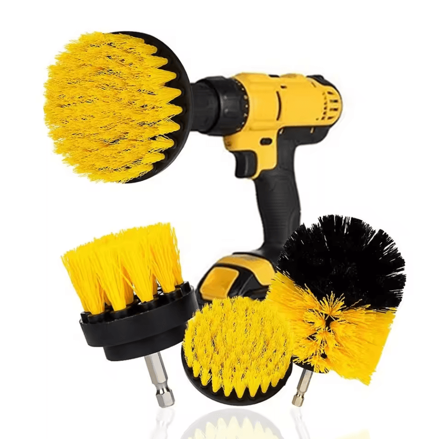 3 Piece Electric Drill Scrubber Brush Kit | Power Brush Heads For Carpet, Glass & Tires (2in, 3.5in, 4in) green 3pcs Brush