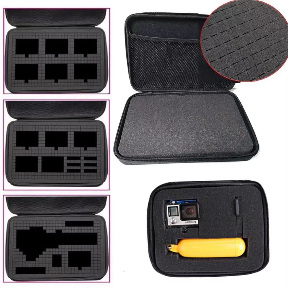 Portable Foam Travel Storage Box For GoPro DJI SJCAM & Action Cameras 6.69x4.72x2.56in