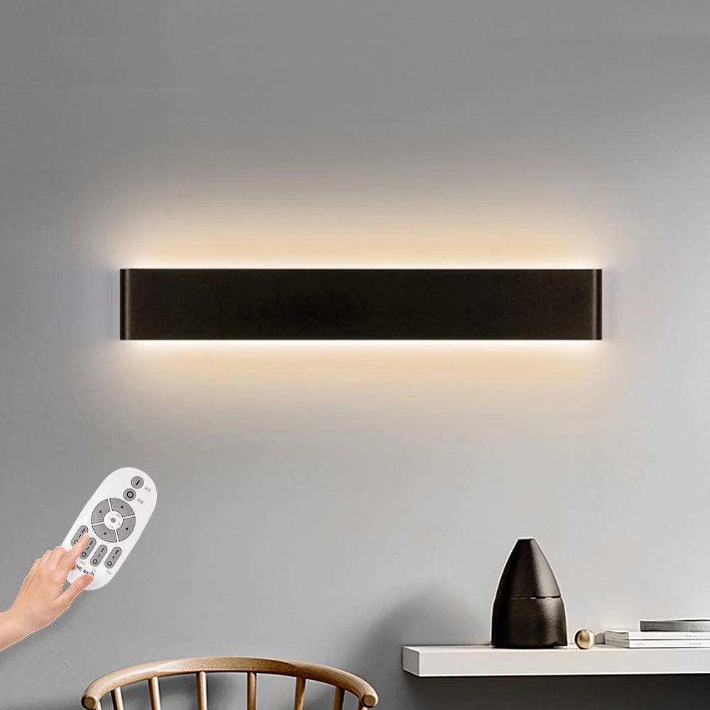 Modern Dimmable LED Wall Lamp black 48cm 20w rc Dimmable With Rc