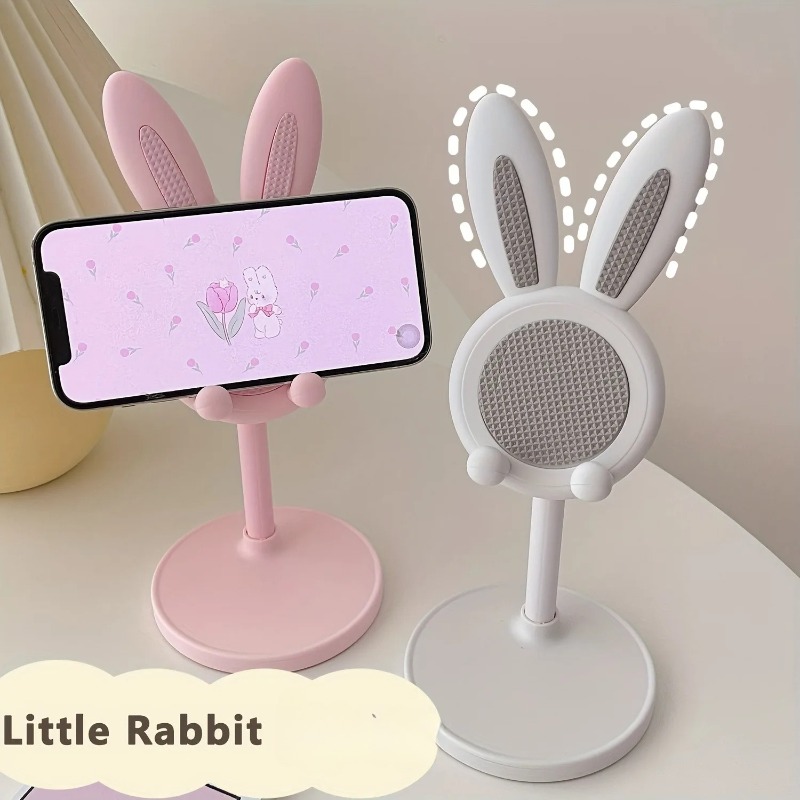 Adjustable Rabbit Phone Stand, Desk Holder For IPhone, Samsung, Xiaomi white 1pc