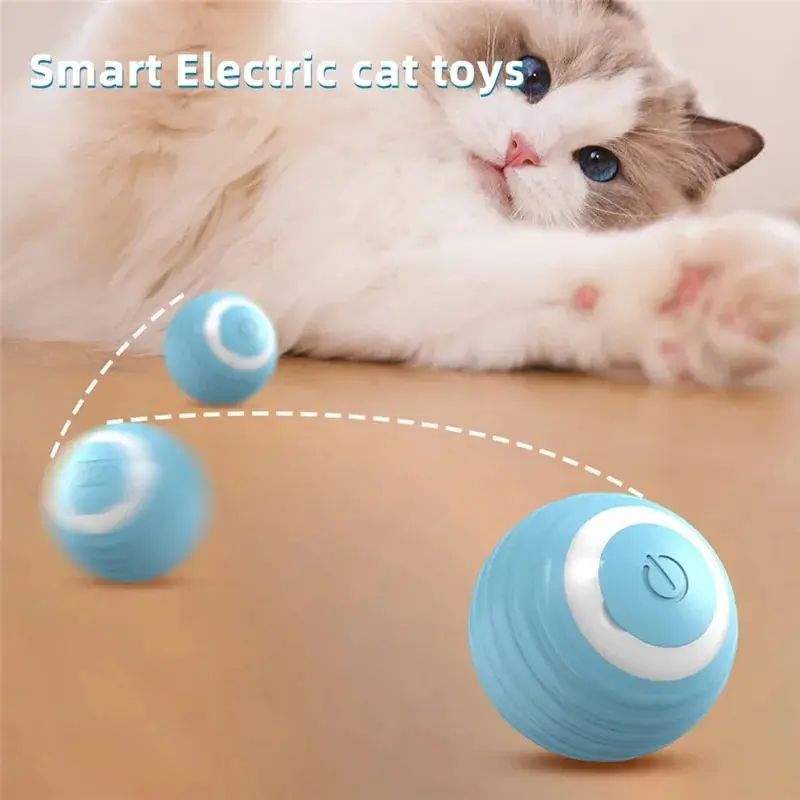Smart Interactive Cat Ball Toy Automatic Rolling Electronic Cat Toy For Active Indoor Play pink