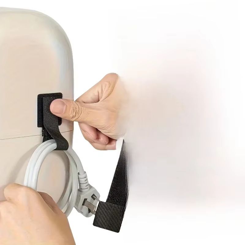 Reusable Self Adhesive Cable Organizer Straps Adjustable Cord Fastening Wire Holder 10pcs Black