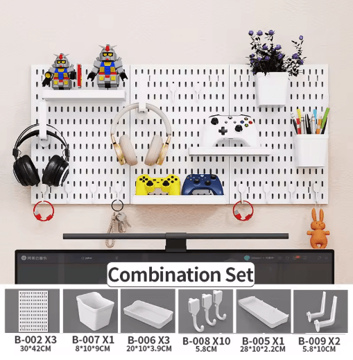 Home Storage Pegboard Gaming Gear Organizer And Figurine Display For Study Gaming Rooms pegboard Set 1 Bla