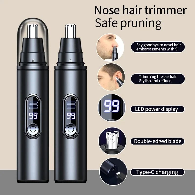 Portable Waterproof Mini Pocket Nose And Ear Hair Trimmer black