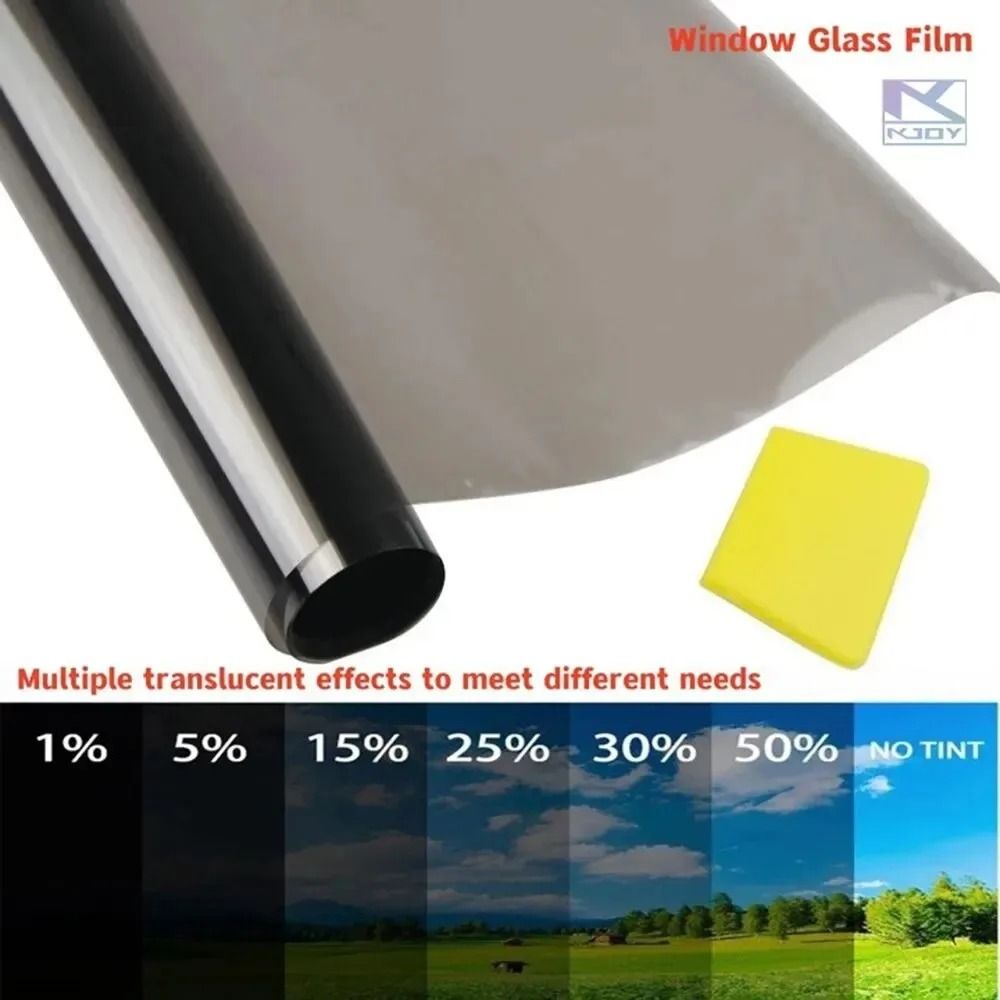 Black Window Tint Film For Car And Home UV Solar Protection 25 Percent