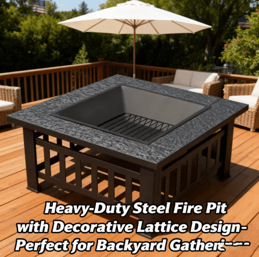 Outdoor Stove Grill Set Tea Brewing And Barbecue Heating Table With Grill Rack 12