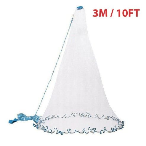 Fishing Cast Net Bait Easy Throw,Hand Cast With Strong Nylon Mesh, Ideal For Live Bait 3m 10ft