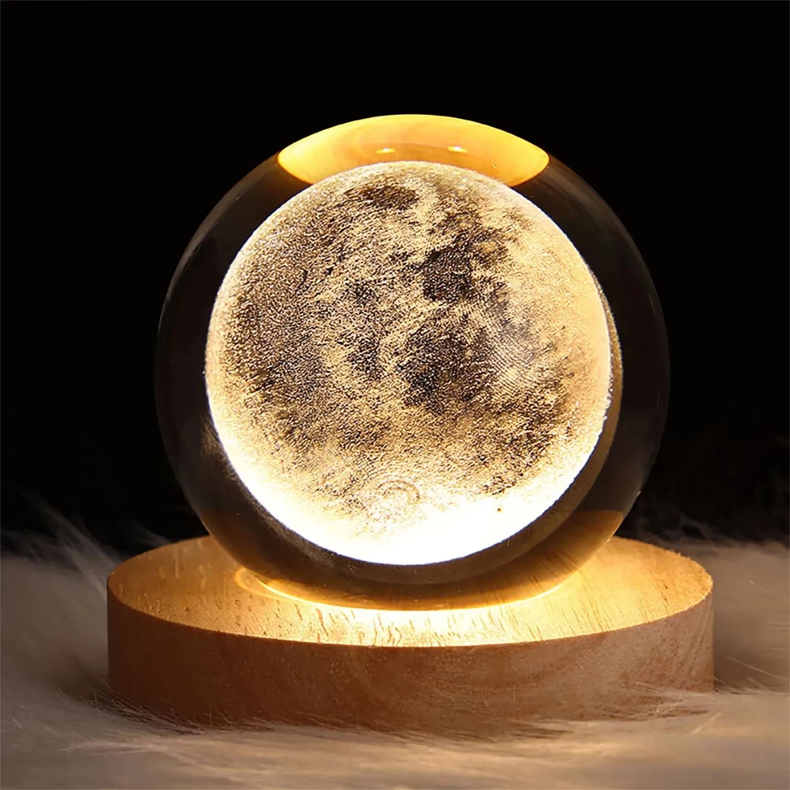 3D Crystal Ball Galaxy Lamp USB Night Light With Planet Projection For Cozy Room Decor galaxy Large Sphere