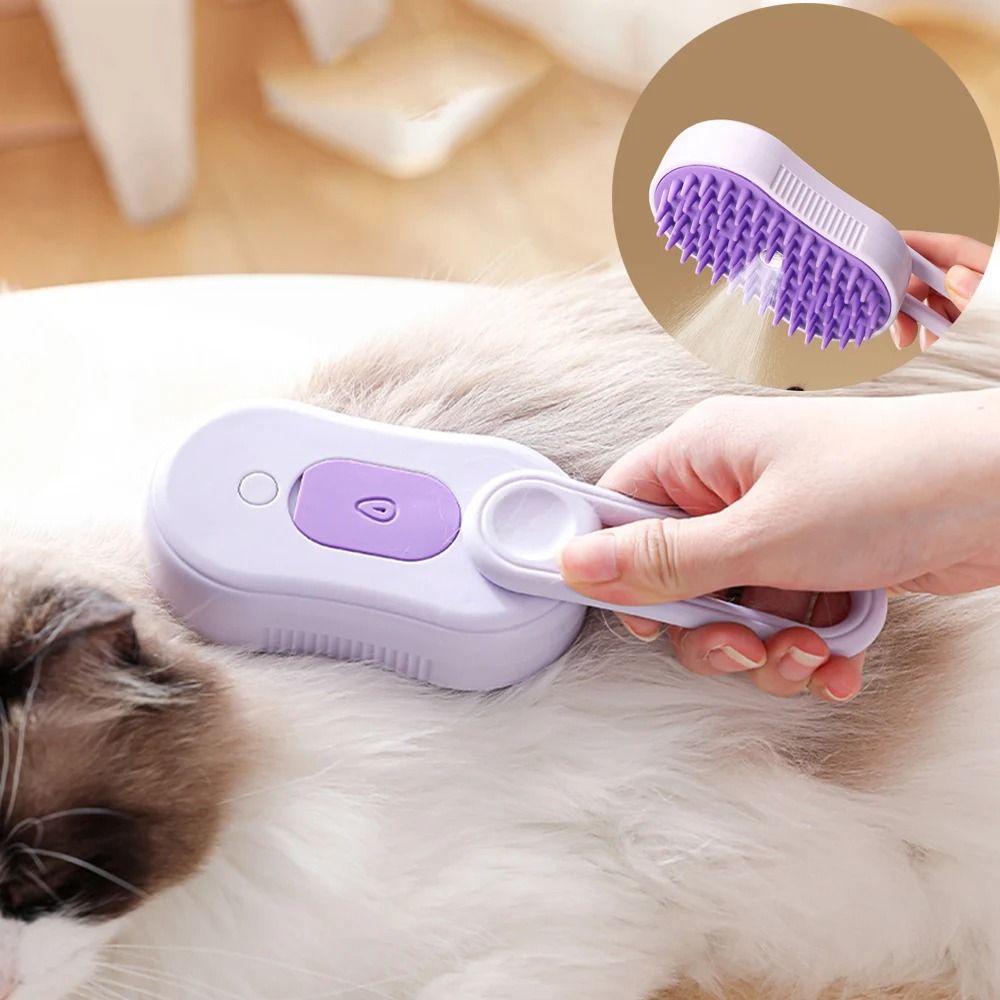 Multifunctional Cat & Dog Spray Grooming Comb purple