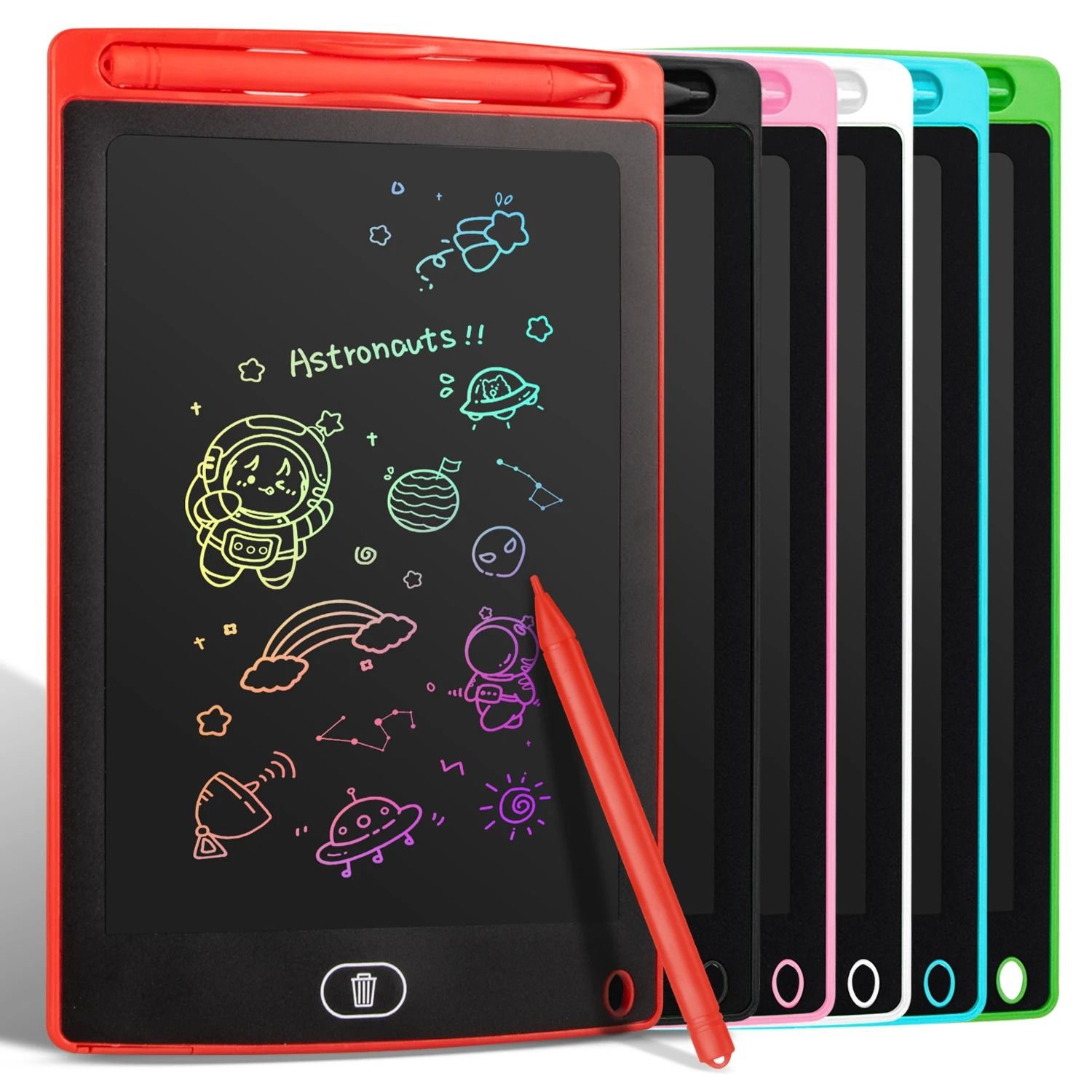 Rechargeable LCD Drawing Tablet For Kids Erasable Writing Board pink 8.5 Inches