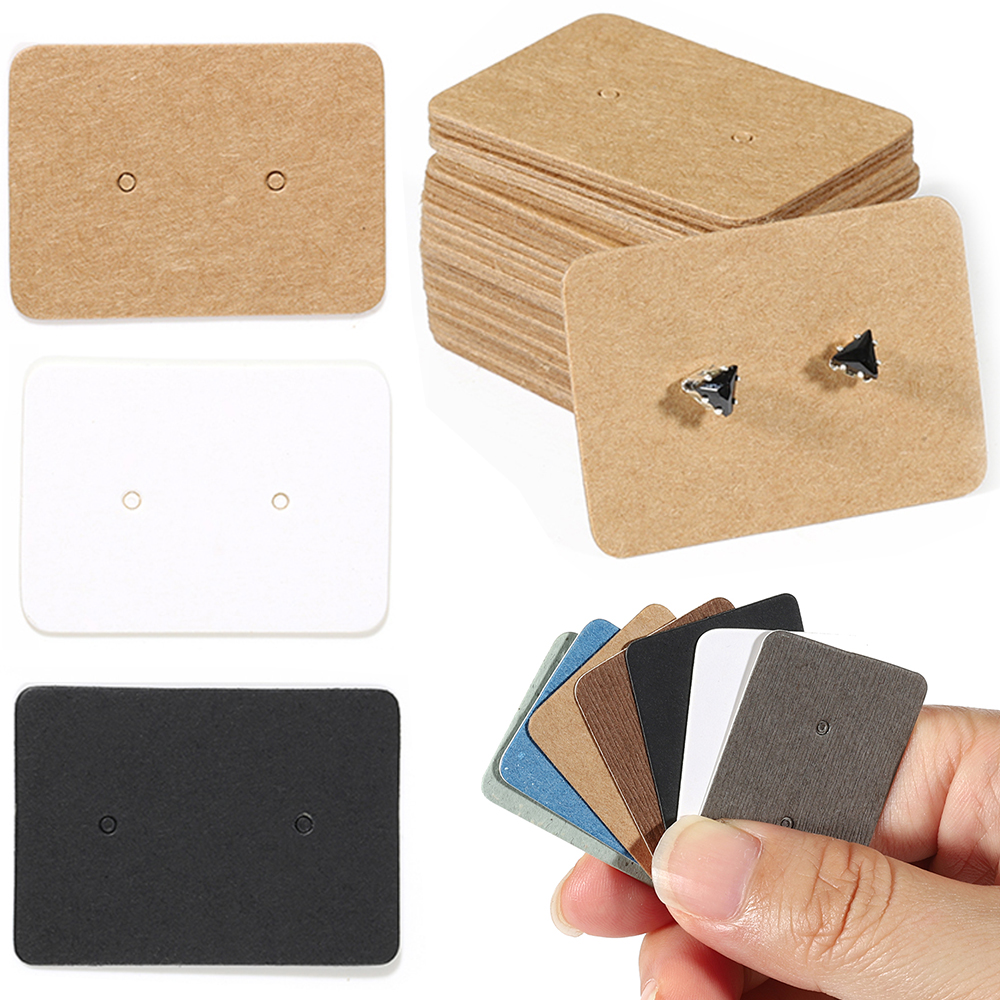 Earring Display Cards For Women, Kraft Paper Jewelry Packaging, Handmade Earring Studs Price Tags khaki 50pcs