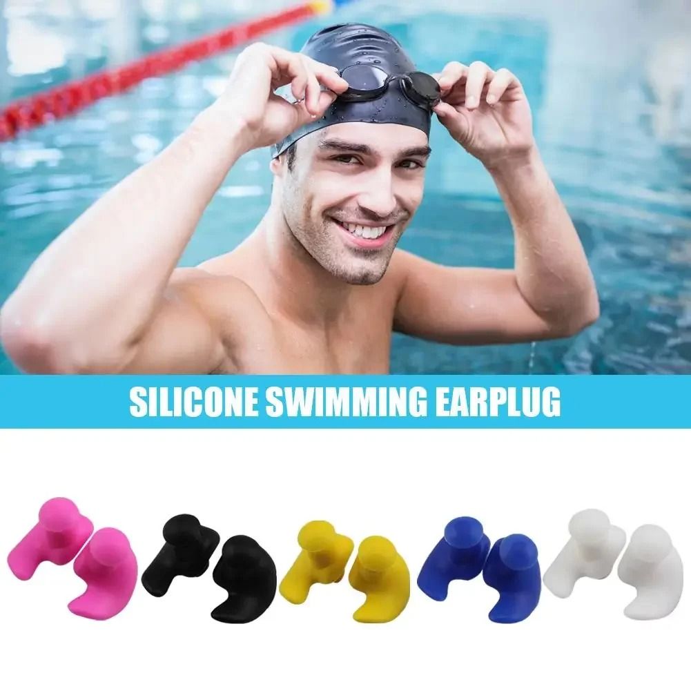 Waterproof Silicone Swimming Earplugs Soft Reusable Ear Protection pink