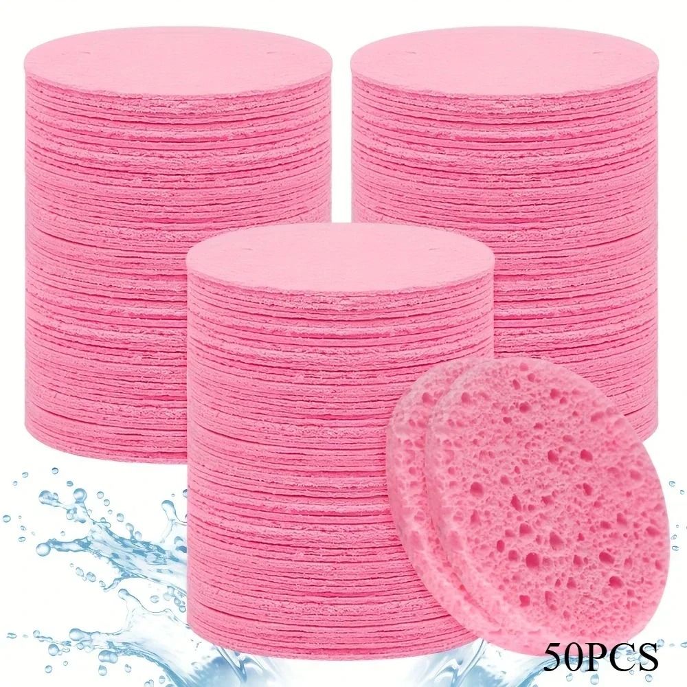 50 Piece Compressed Facial Sponge And Industrial Grade Cosmetic Hydrotherapy System purple