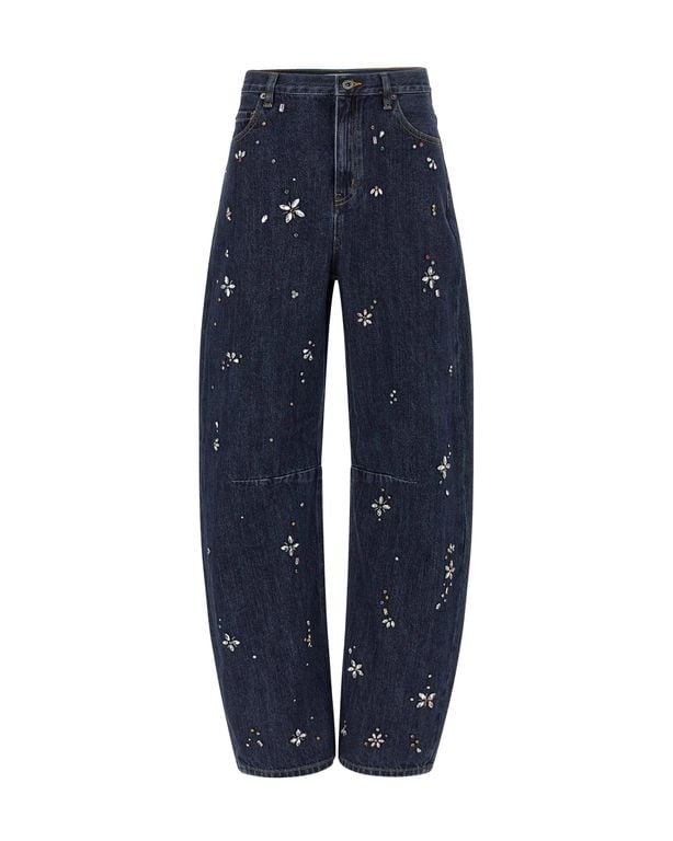 Jeans Decorated With Rhinestones - Blue - Self-Portrait Jeans