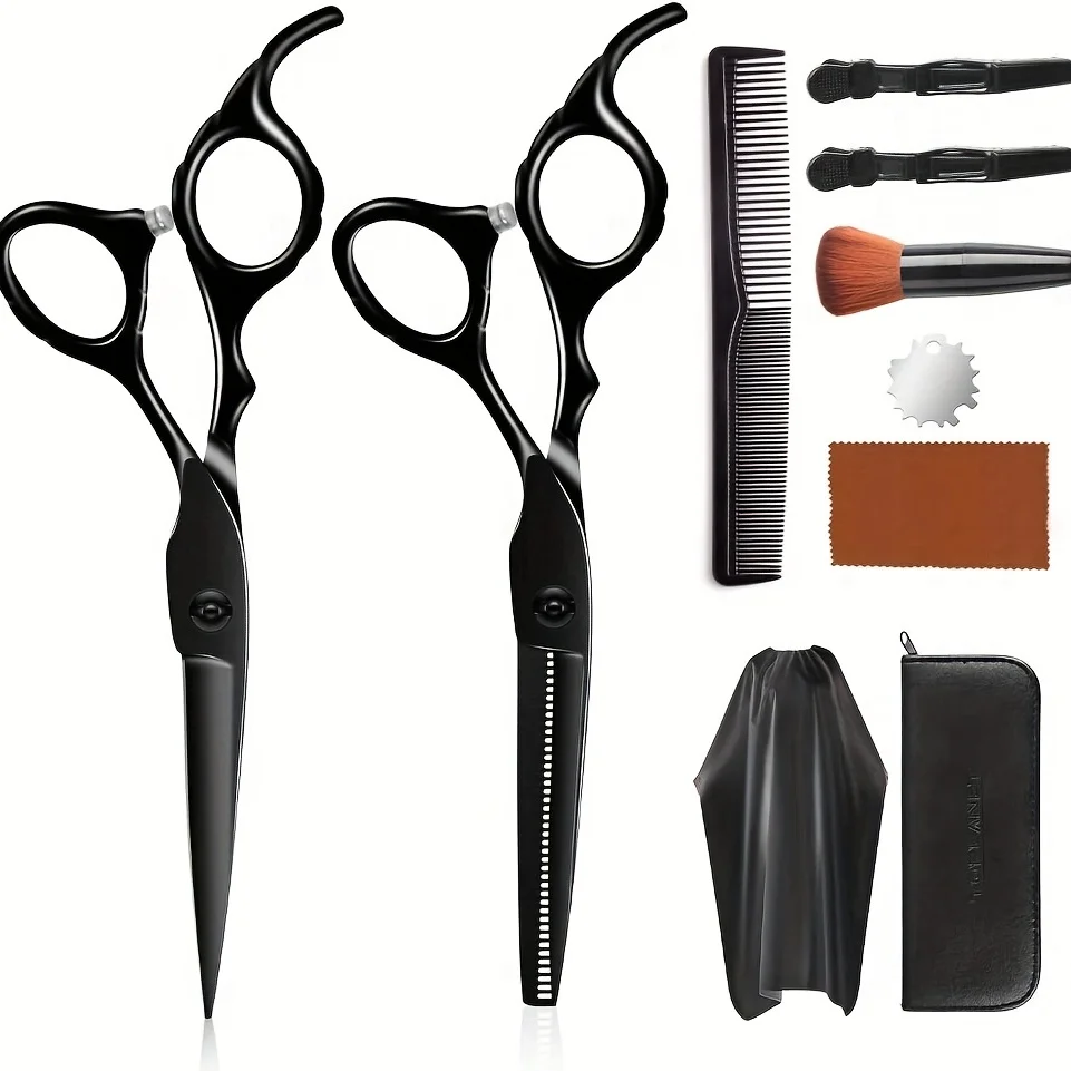 Friseurscheren-Set, professionelles 10-teiliges Friseurscheren-Set für den Friseursalon Image