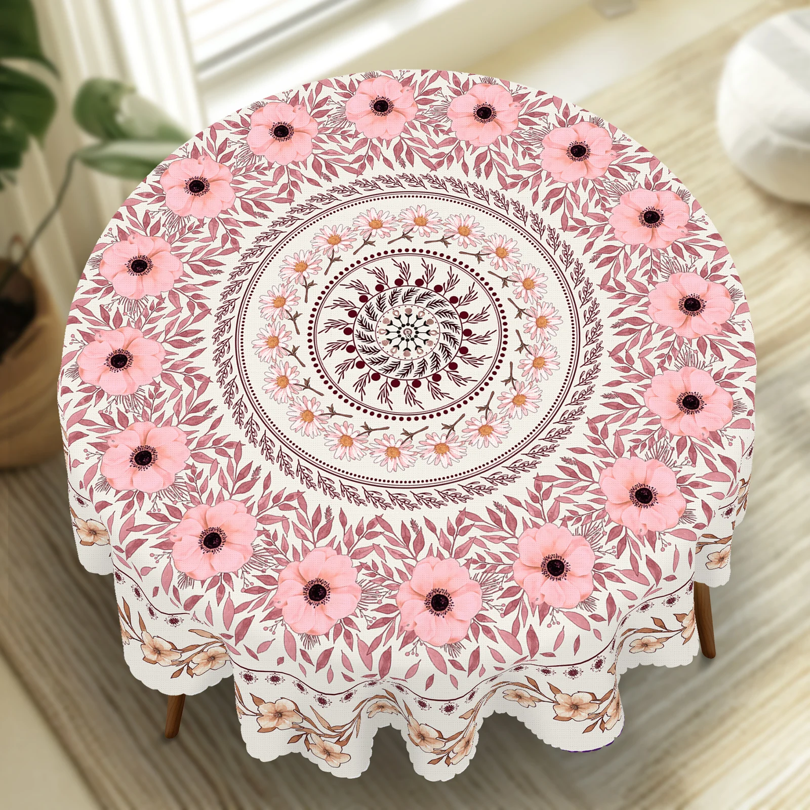 Tischdecke – Bohemian-Mandala-Design, 1 Stück, für Küche, Esszimmer, Urlaubspartys, Picknicks, Camping | Dekorative Heimbedarf Image