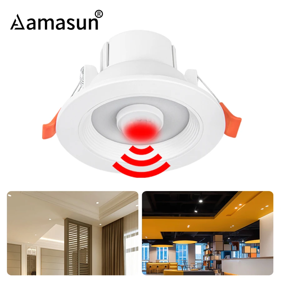 KEIN Flimmern, PIR-Bewegungsmelder, LED-Downlight-Spot-Licht, 85–265 V, 5 W, 10 W, 15 W, 10 W, Einbauleuchte für Schlafzimmer, Küche, Innen-Downlight