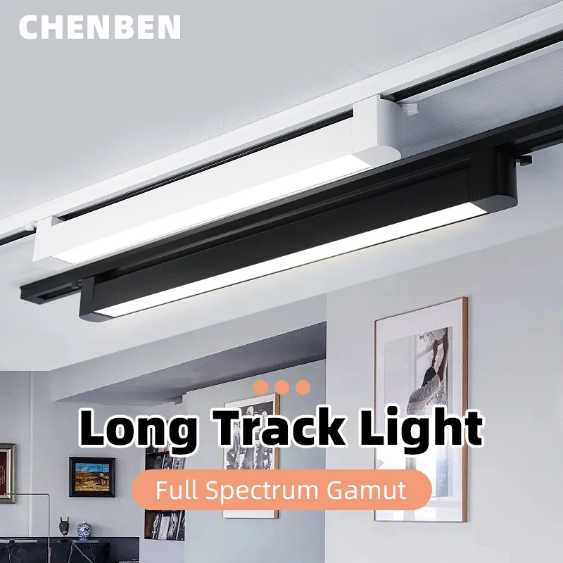 LED-Schienenleuchte, neues Deckenflutlicht, dimmbar, 3 Farben, Schienenlampe für Wohnzimmer, Schlafzimmer, um 180 gedreht ° Lange Schienenbeleuchtung Image