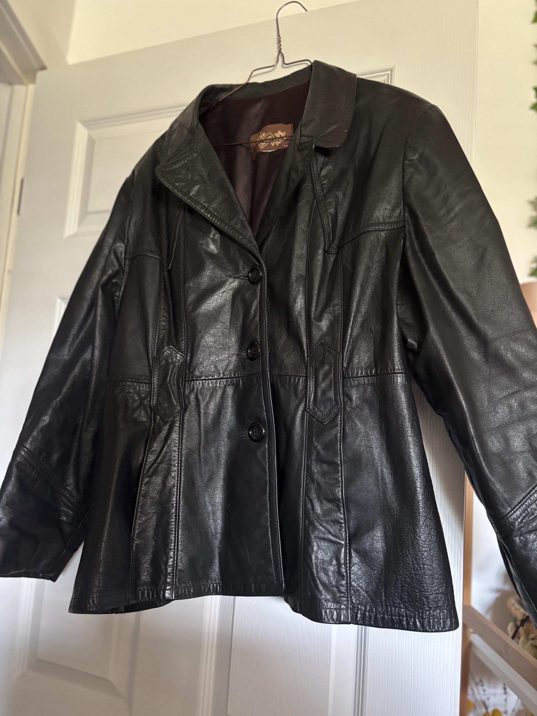 Giacca vintage in vera pelle anni '90 di The Leather Ranch - Taglia Large