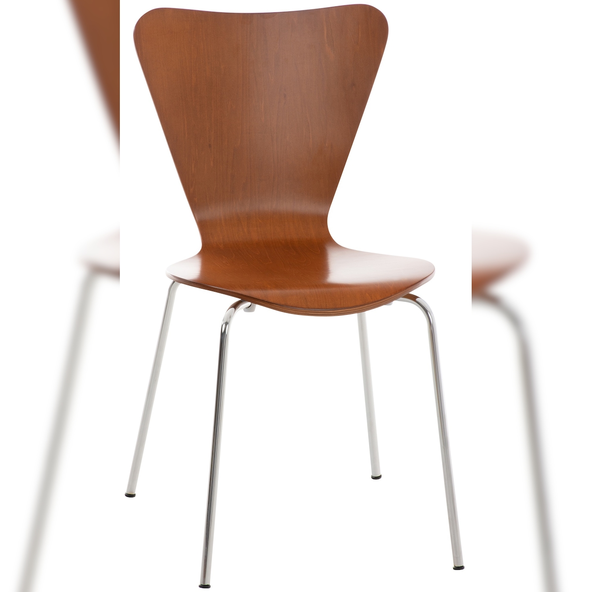 DELUKE Besucherstuhl BERLIN - Holz Braun 45x49x85 cm | Besucherstühle Konferenzstuhl Wartezimmerstuhl Bürostühle Bürostuhl Konferenzraum Wartezimmer Image