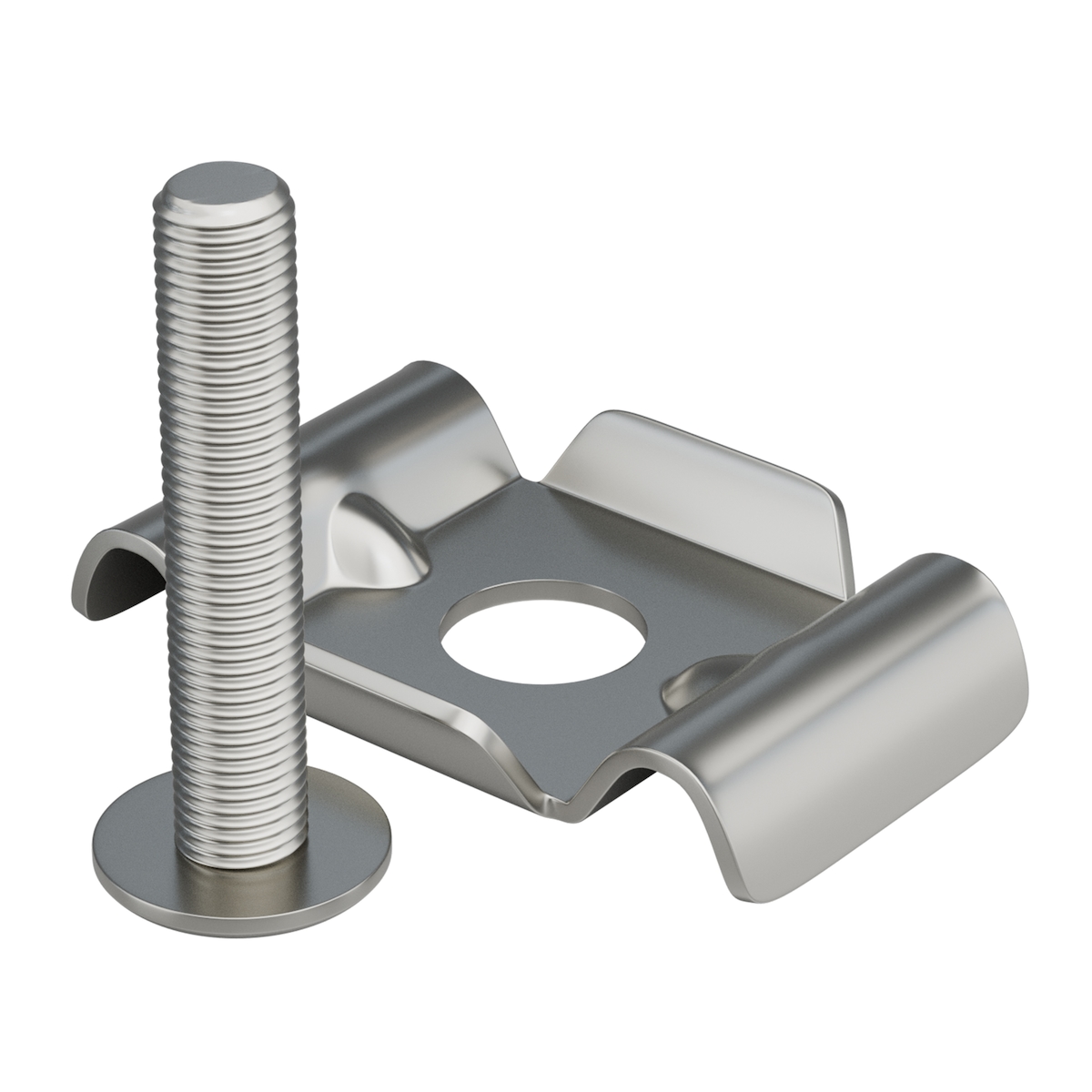 50 Stück Qualinos Butterfly-Klemmplatten Set für Doppelstabmatten inkl. Sicherheitsschrauben M8x40 Edelstahl Image