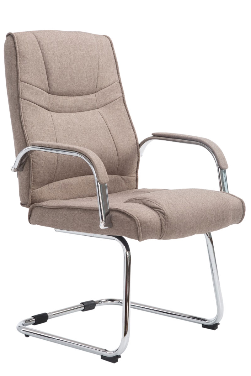 DELUKE Besucherstuhl DELHI - Stoff Taupe 60x67x104 cm | Besucherstühle Konferenzstuhl Wartezimmerstuhl Bürostühle Bürostuhl Konferenzraum Wartezimmer Image