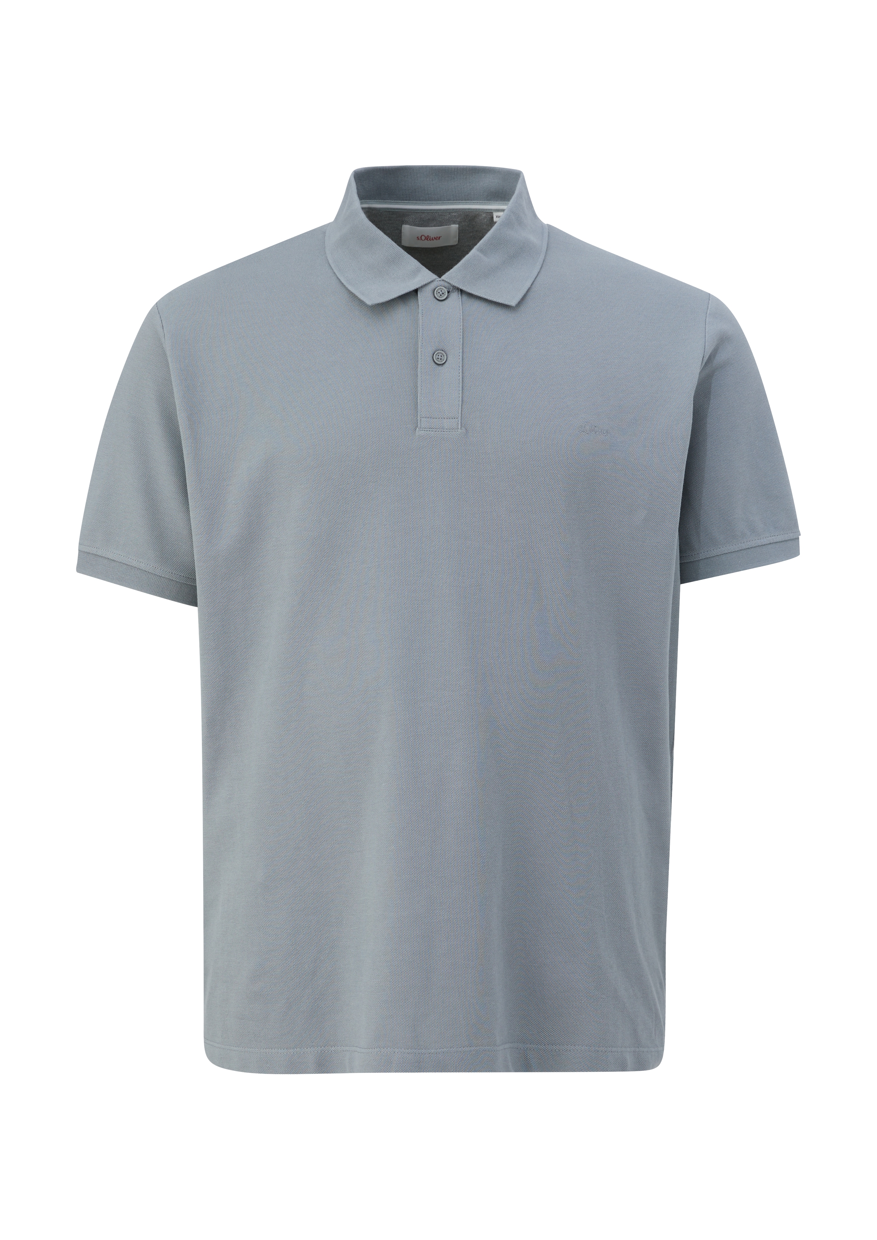 Poloshirt, Herren, Gr. 3XL, grau, Piqué, Obermaterial: 100% Baumwolle, S.OLIVER MEN BIG SIZES, unifarben, normal hüftbedeckend, Rundhals, Bündchen, Shirts, Kurzarm-Polo aus Baumwolle - Große Größen