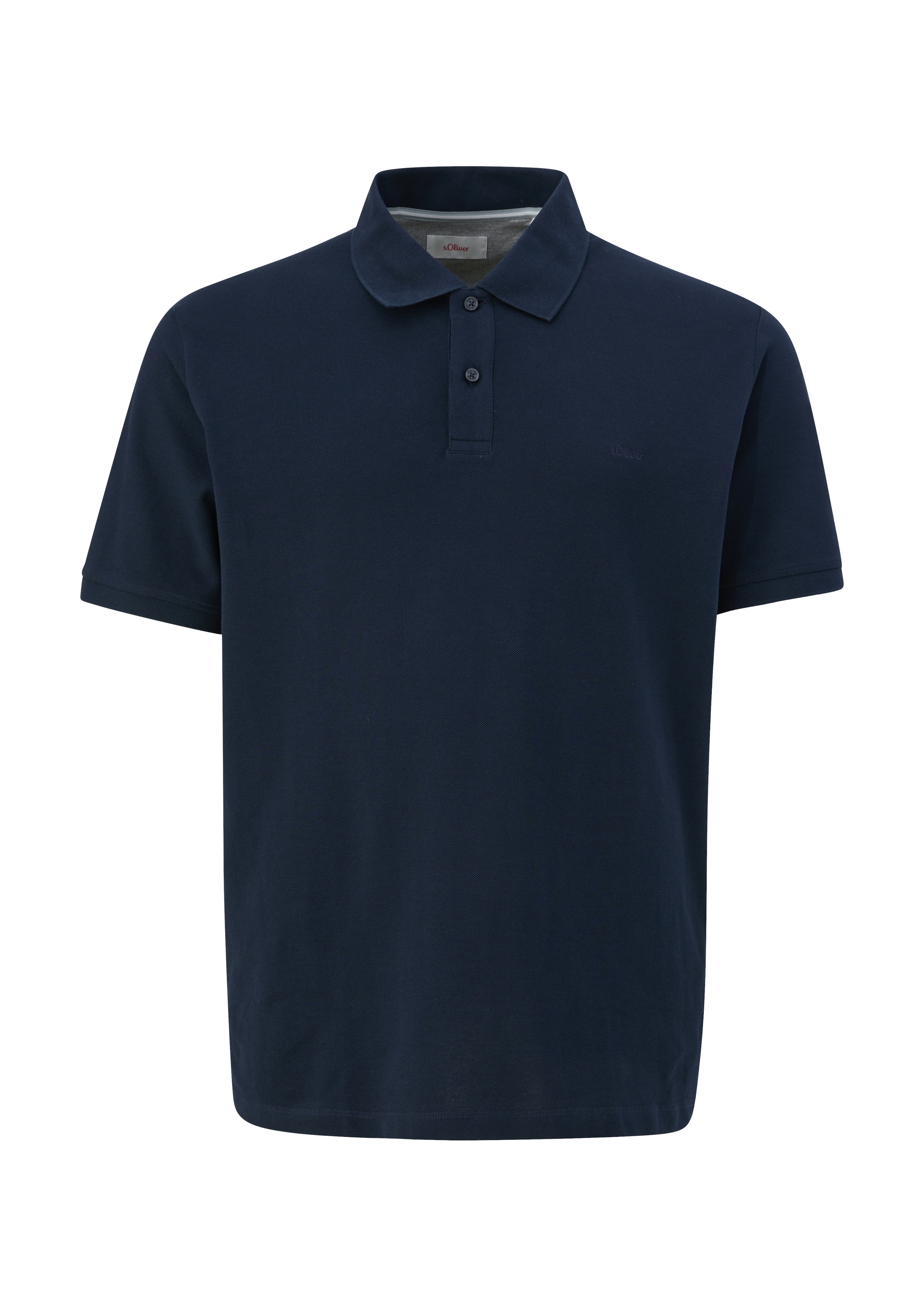 Poloshirt, Herren, Gr. 3XL, blau, Piqué, Obermaterial: 100% Baumwolle, S.OLIVER MEN BIG SIZES, unifarben, normal hüftbedeckend, Rundhals, Bündchen, Shirts, Kurzarm-Polo aus Baumwolle - Große Größen
