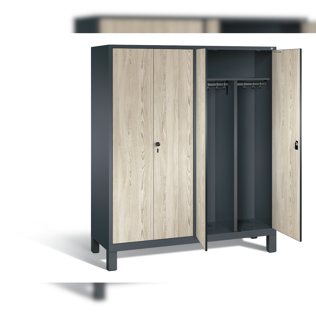 C+P Schwarz-Weiss-Spind Evolo, H1850xB1590xT500mm Image