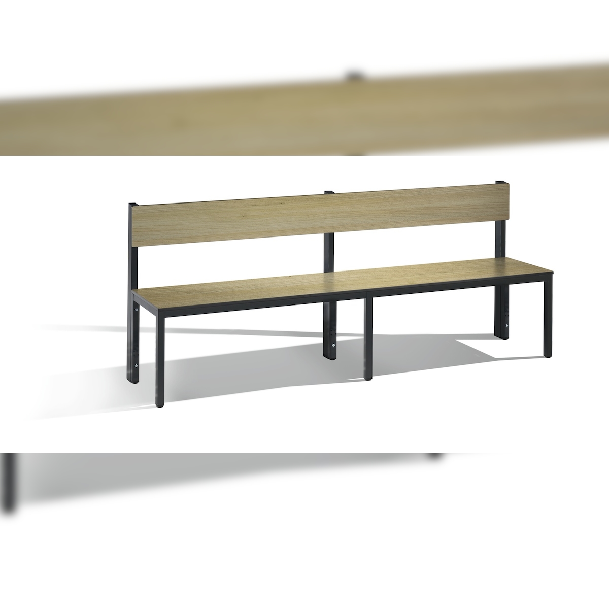 C+P Sitzbank mit Rückenlehne, Basic Plus, H796xB1960xT407mm Image