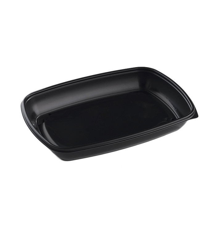 MONOUSO - Wiederverwendbare Plastikbehälter aus PP Schwarz 1350ml 28x20x4cm (150 Stück) Image